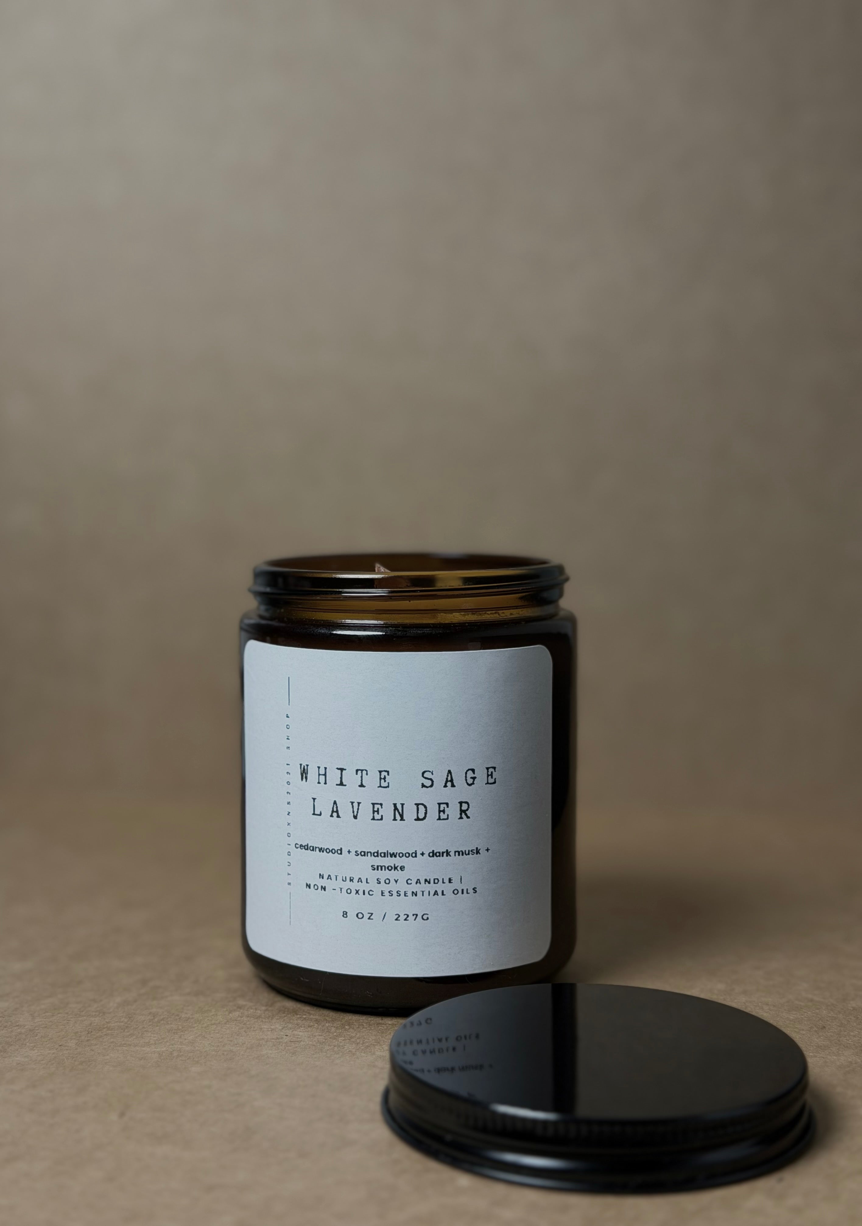 WHITE SAGE LAVENDER SOY WAX CANDLE
