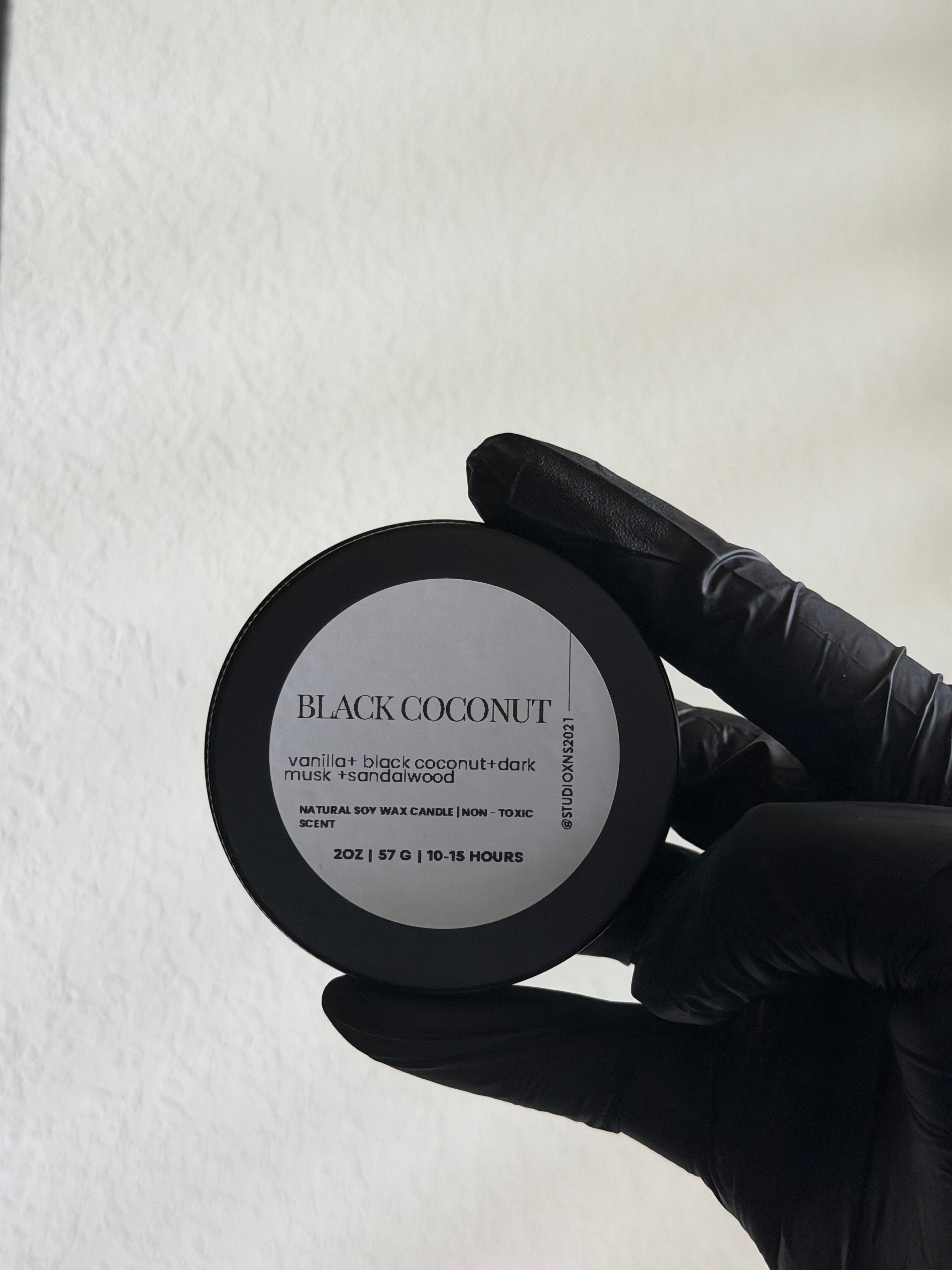 BLACK COCONUT TRAVEL TIN CANDLE