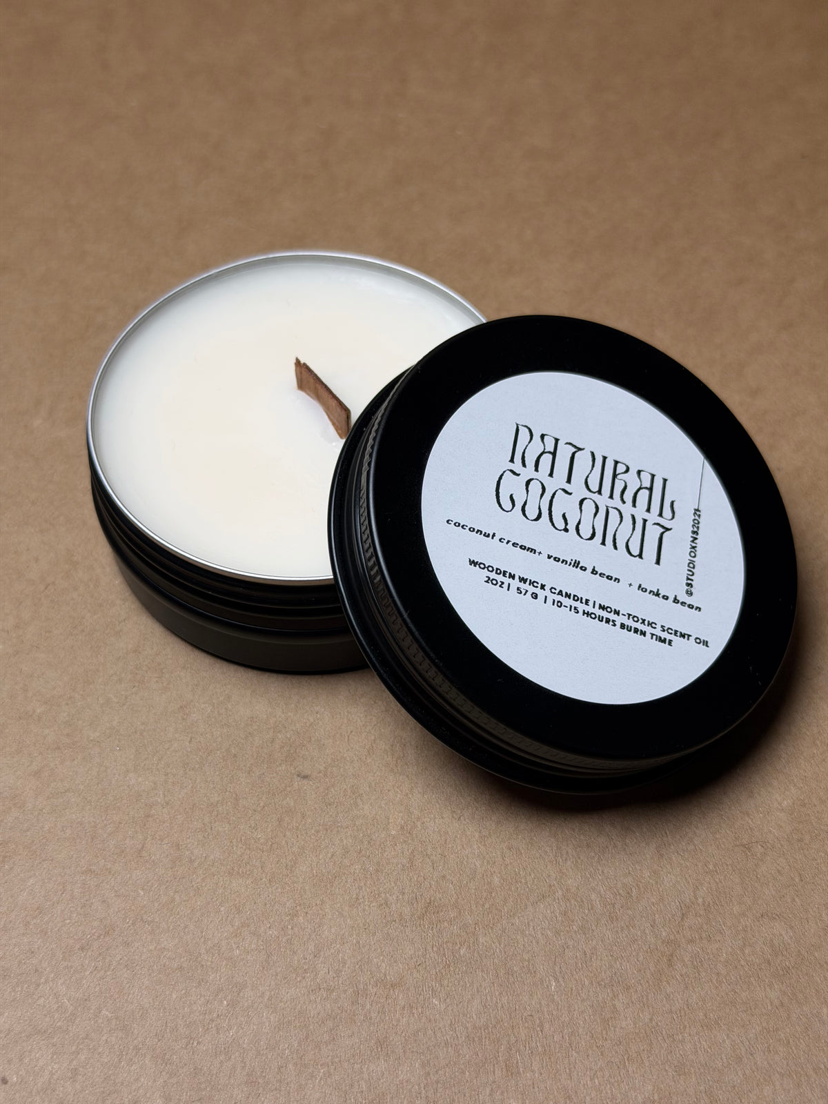 NATURAL COCONUT TRAVEL TIN CANDLE