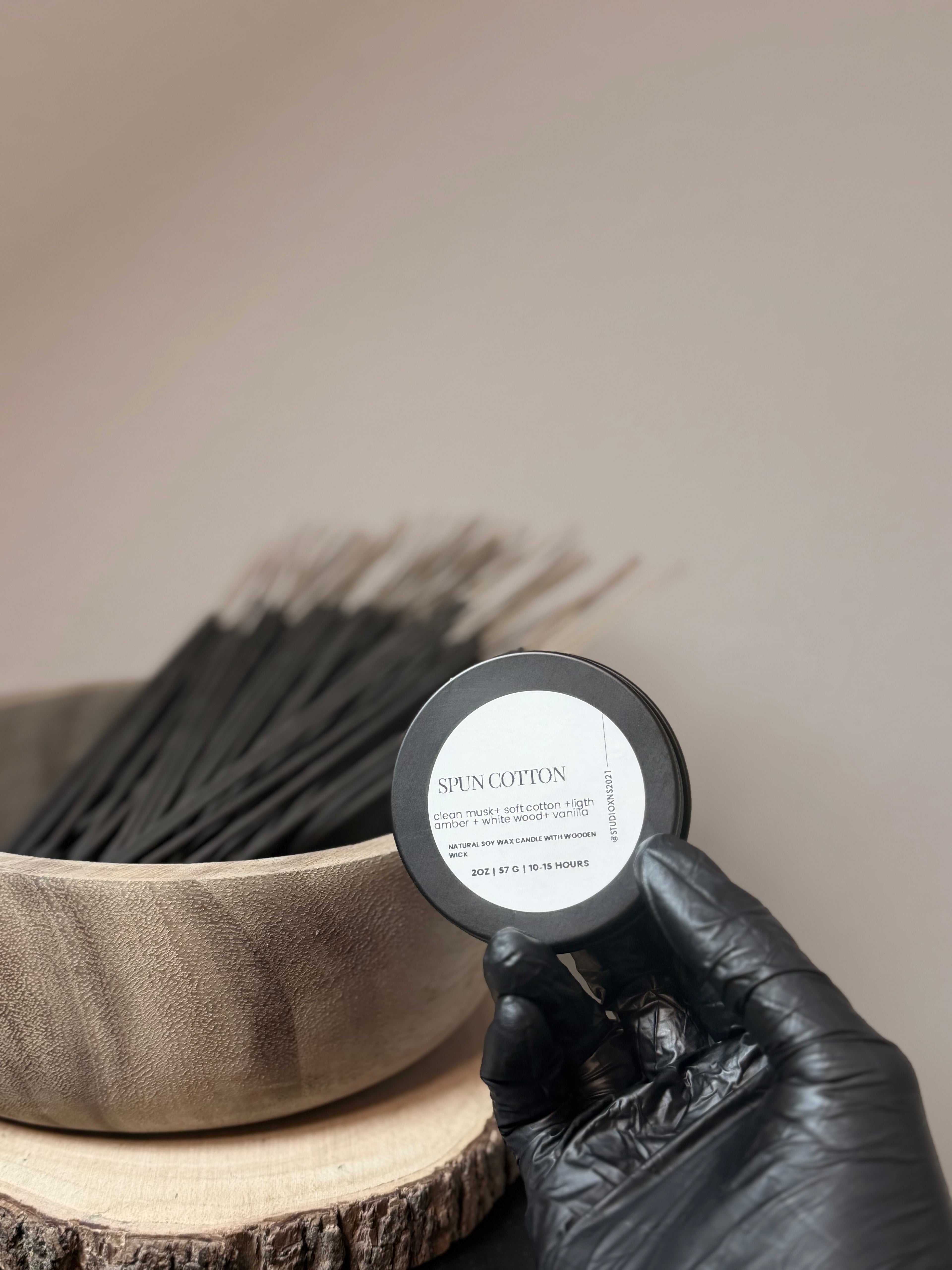 SPUN COTTON TRAVEL TIN  CANDLE