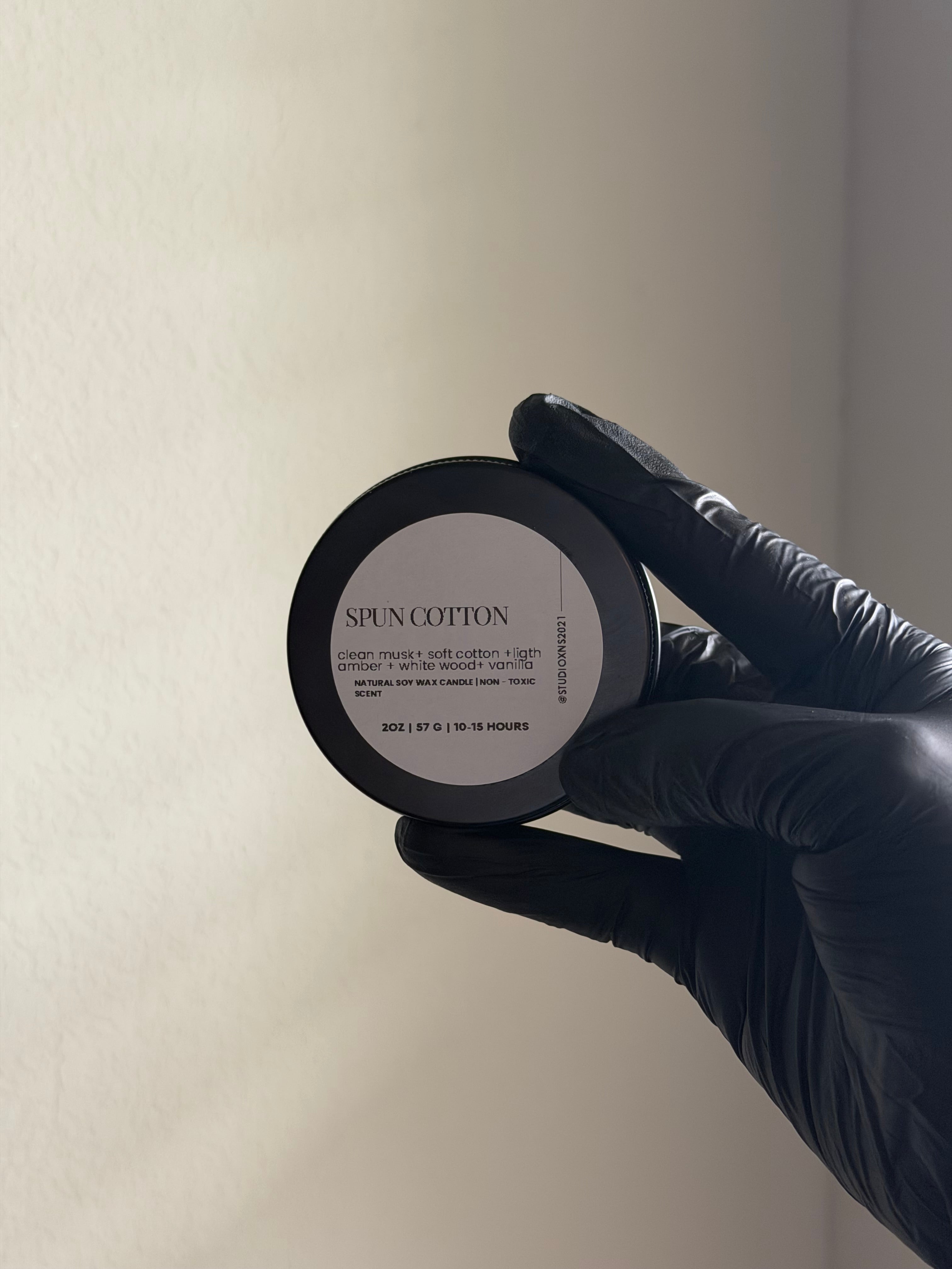 SPUN COTTON TRAVEL TIN  CANDLE