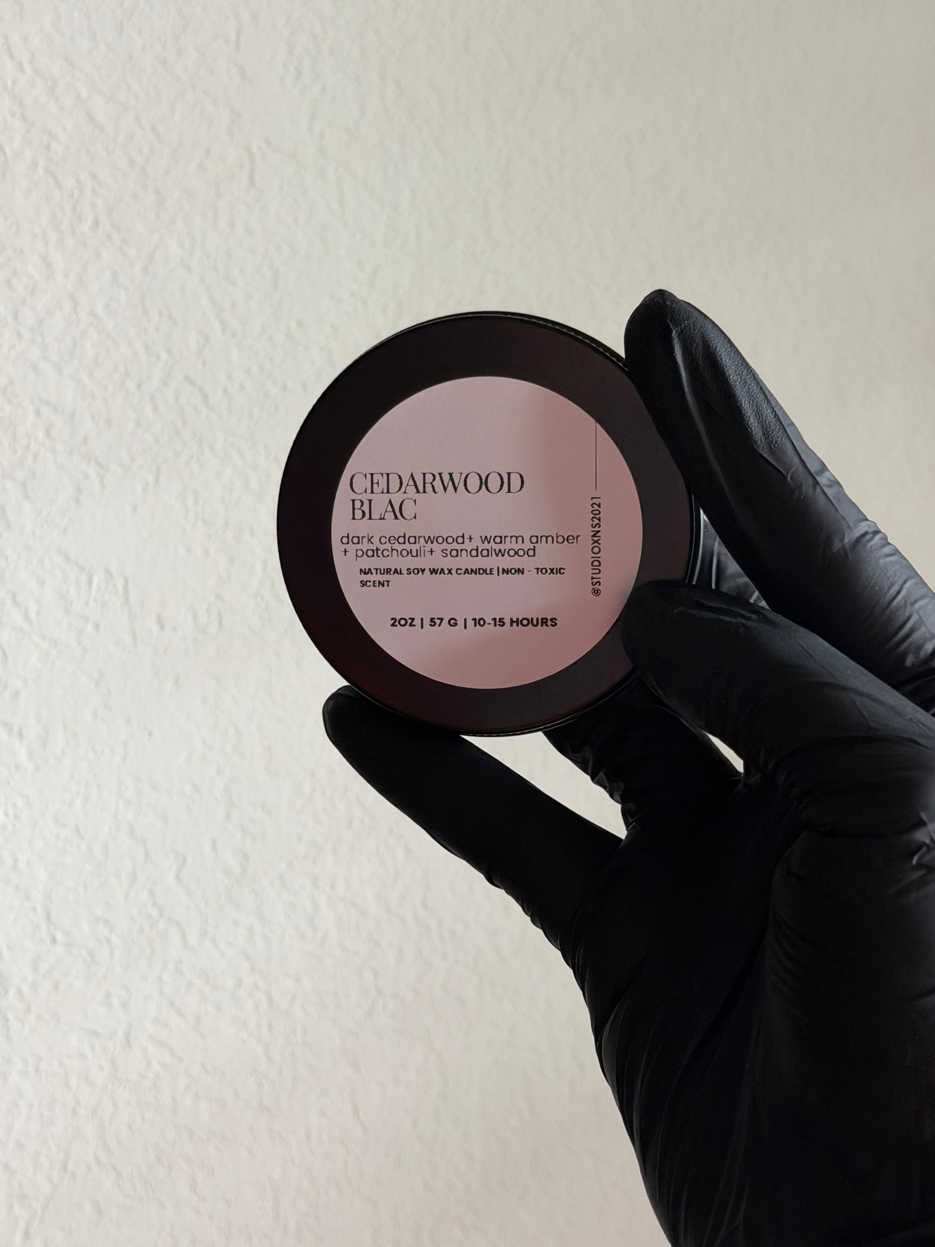 CEDARWOOD BLAC TRAVEL TIN CANDLE