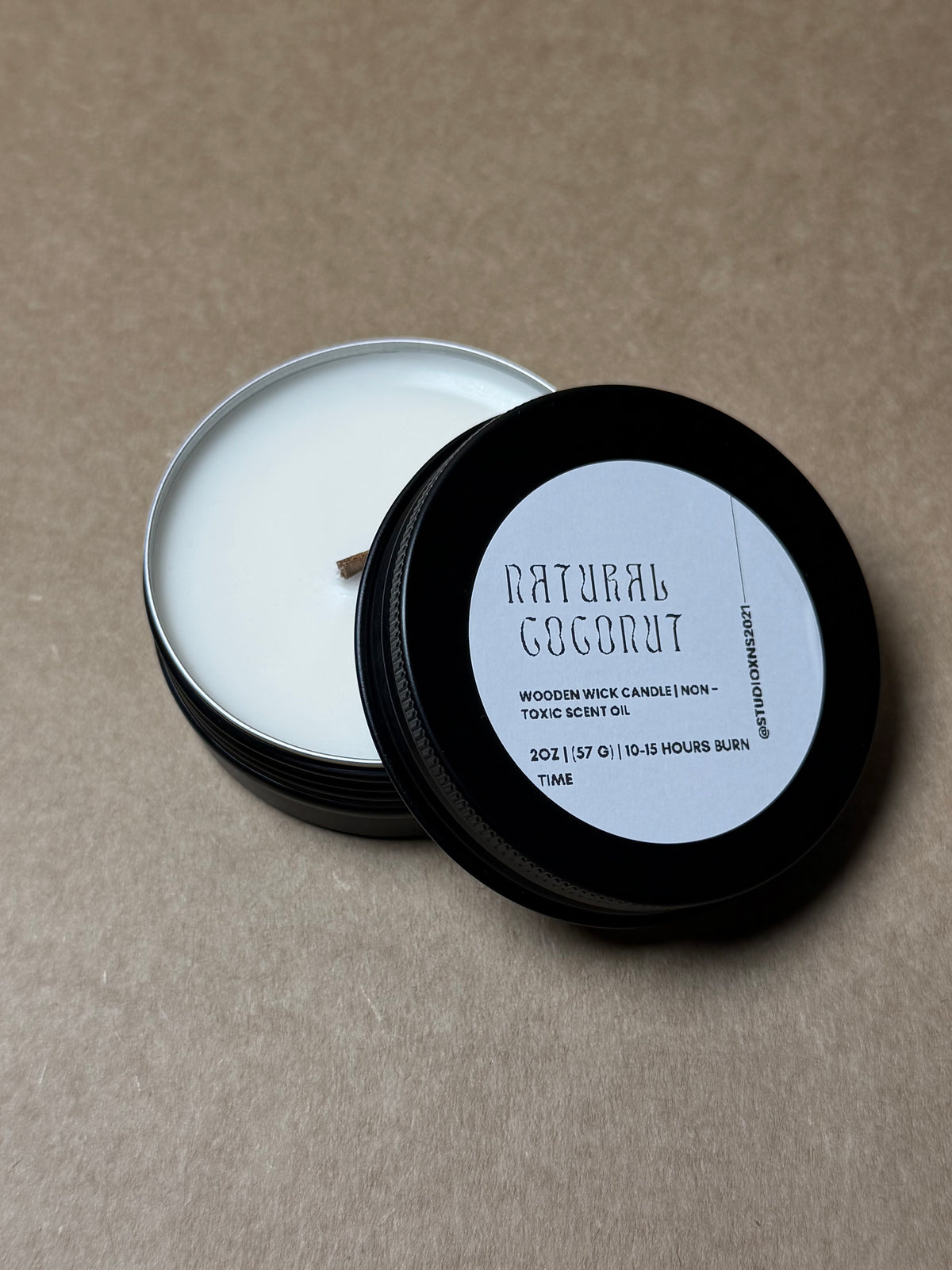 NATURAL COCONUT TRAVEL TIN CANDLE