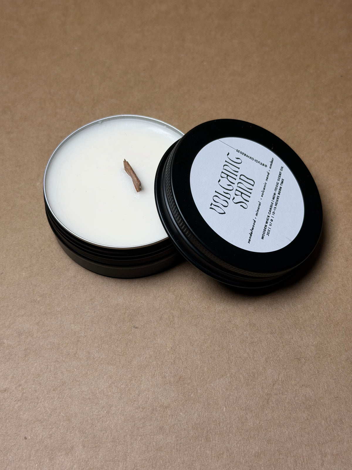 VOLCANIC SAND TRAVEL TIN CANDLE
