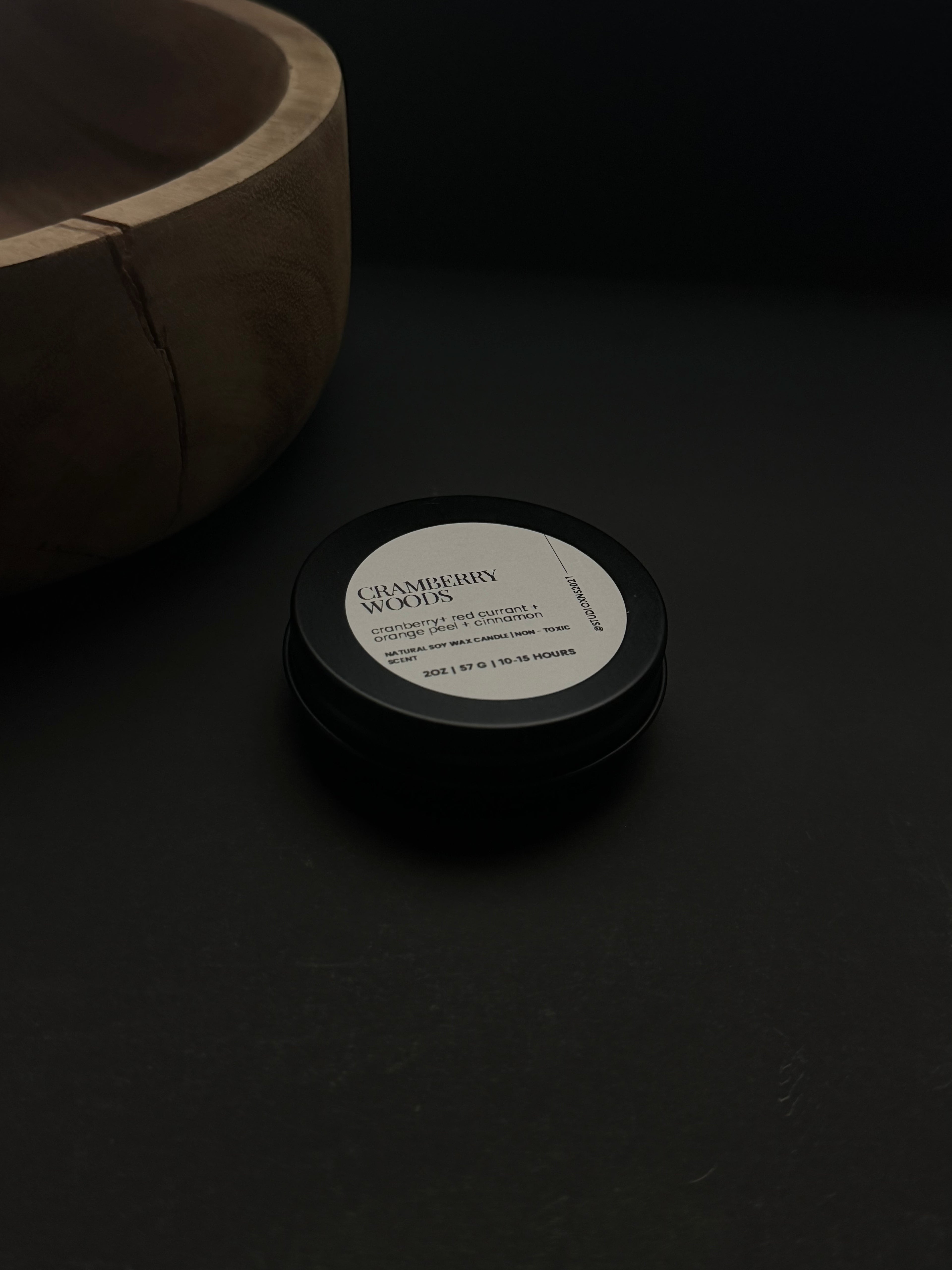 CRAMBERRY WOODS TRAVEL TIN CANDLE
