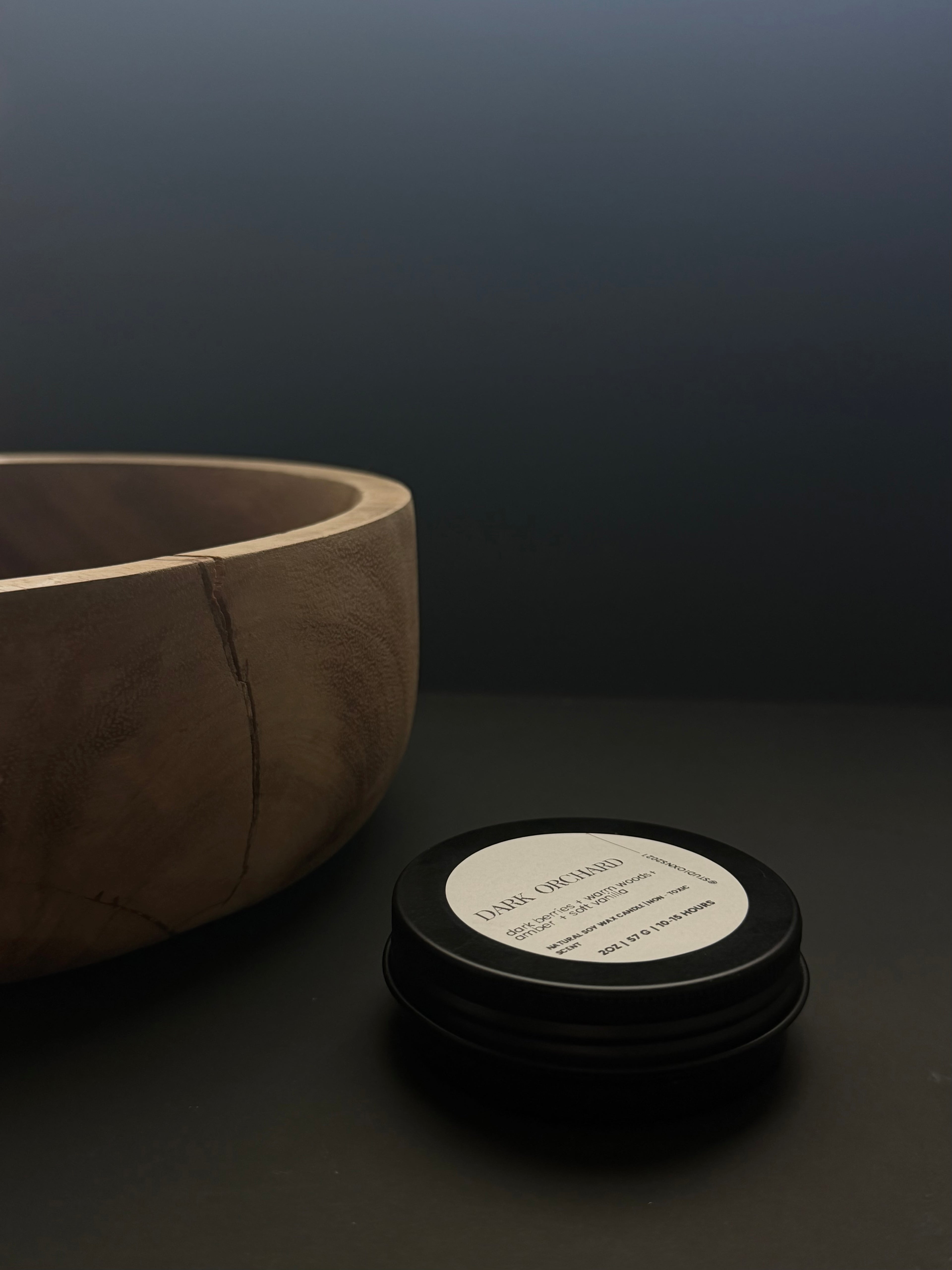 DARK ORCHARD TRAVEL TIN CANDLE