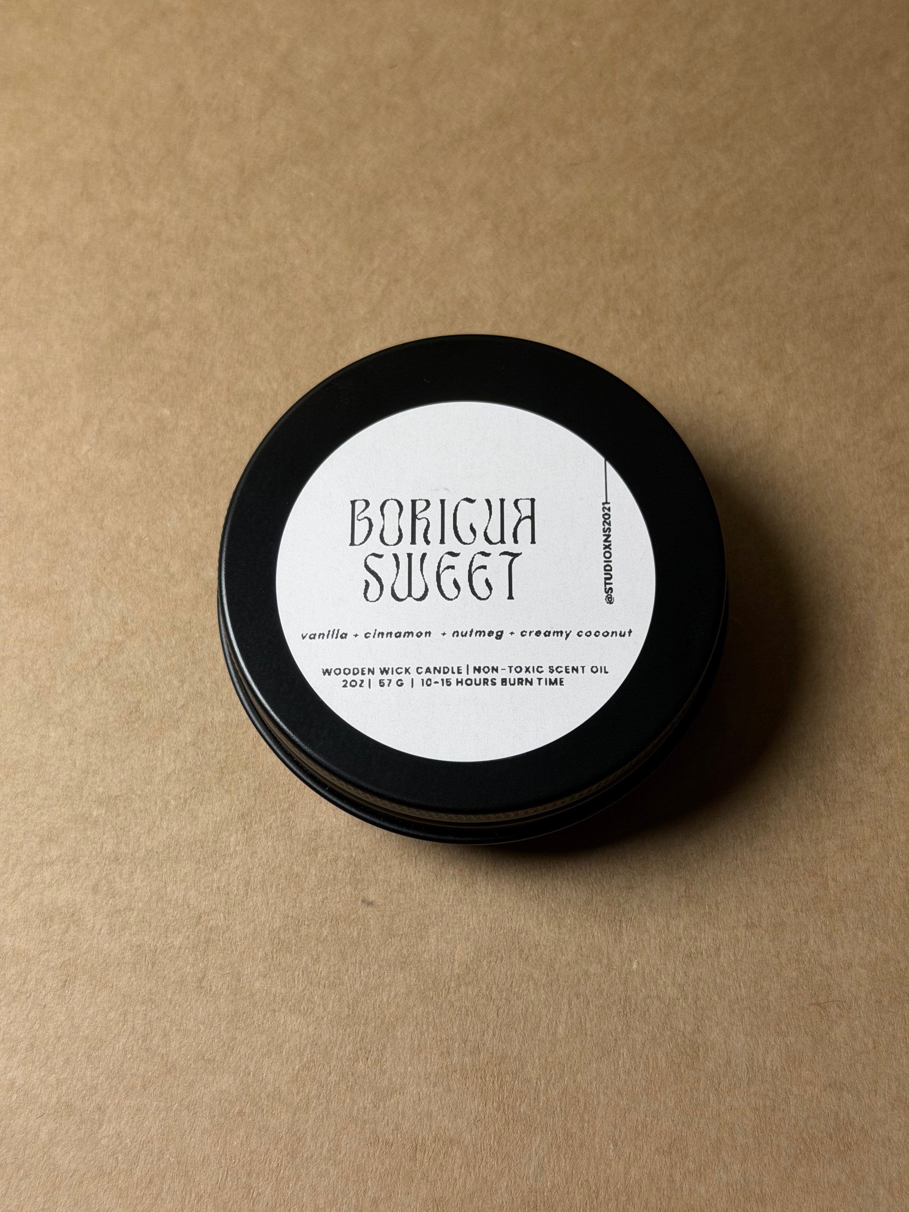 BORICUA SWEET TRAVEL TIN CANDLE